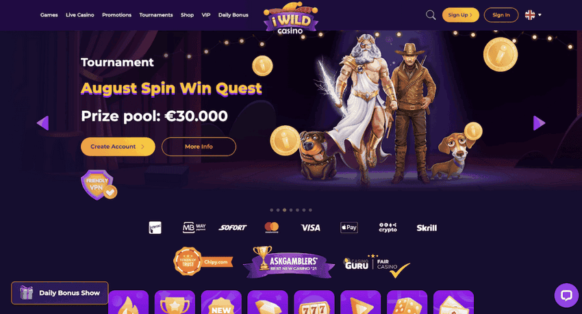 Recensione del casinò online iWild Recensione del casinò online iWild